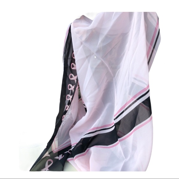 - Peter Nygard Sheer Pink ribbon campaign scarf - Picture 3 of 7